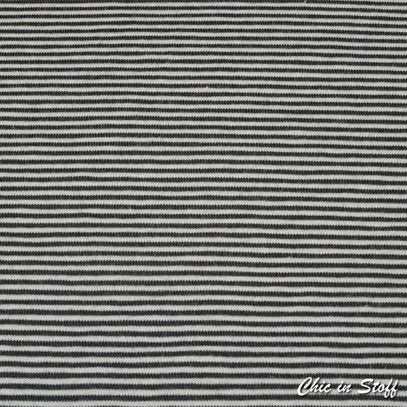 Strick Jersey - Streifen blau /weiß 1/1,5 mm