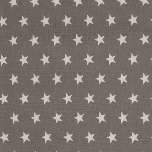 Baumwolle Popeline - Sterne Taupe 1 cm