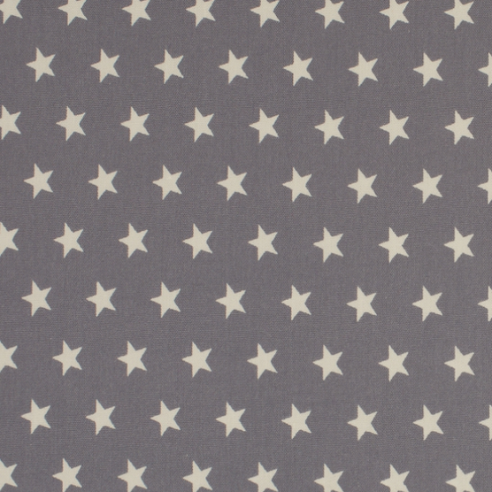 Baumwolle Popeline - Sterne Grau 1 cm