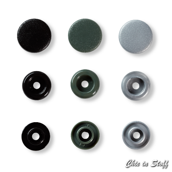 Druckknopf Color Snaps Prym schwarz/grau