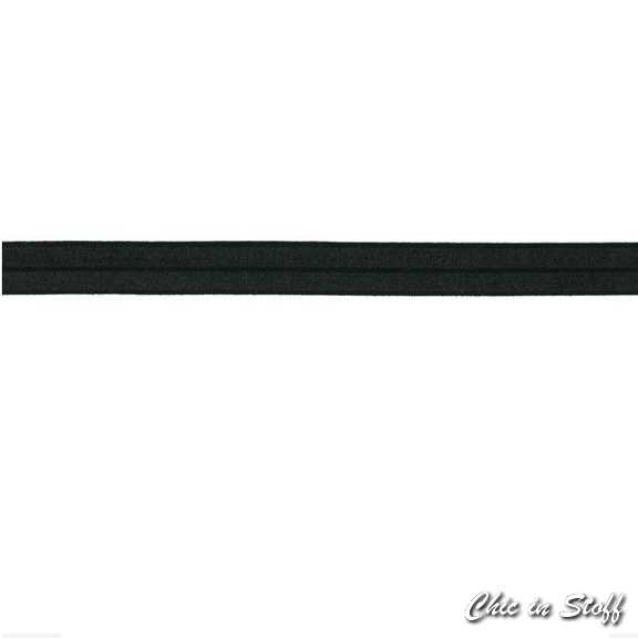 Elastisches Schrägband -  Schwarz 20mm