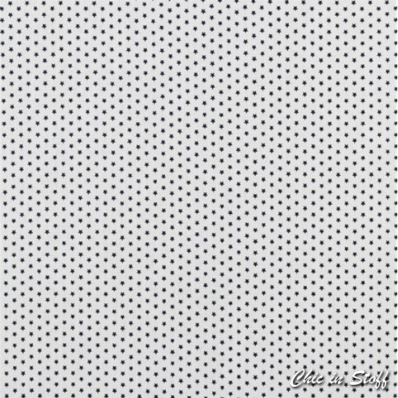 Baumwolle Popeline -Petit Dots Weiß/navy