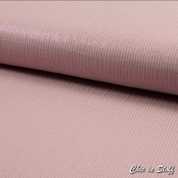 Musselin Streifen Glitzer - Rose/ Pink