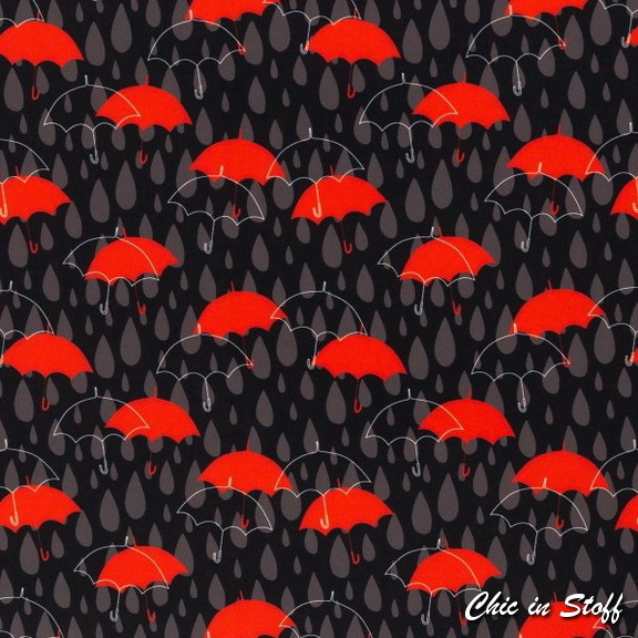 Nano Softshell - Rote Schirme auf Schwarz