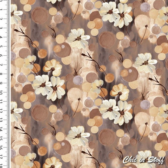 French Terry Digital Style - Rispenblüte Taupe