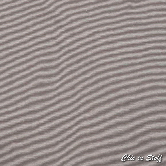 Jersey - Stripe  1 mm breit Taupe/weiß